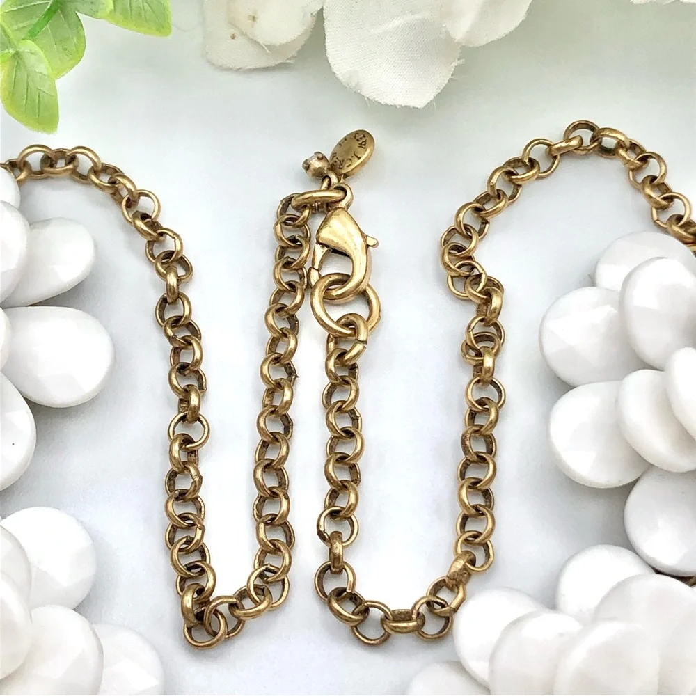 J. Crew White Flower And Crystal Necklace